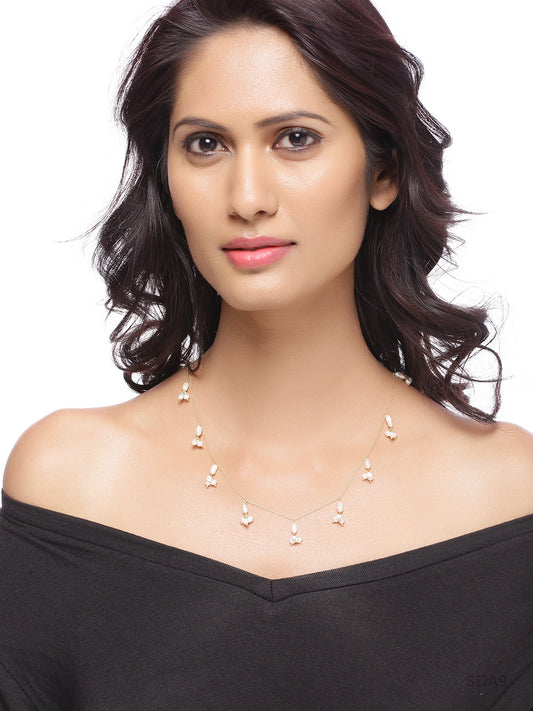925 Silver Pearl chain necklace