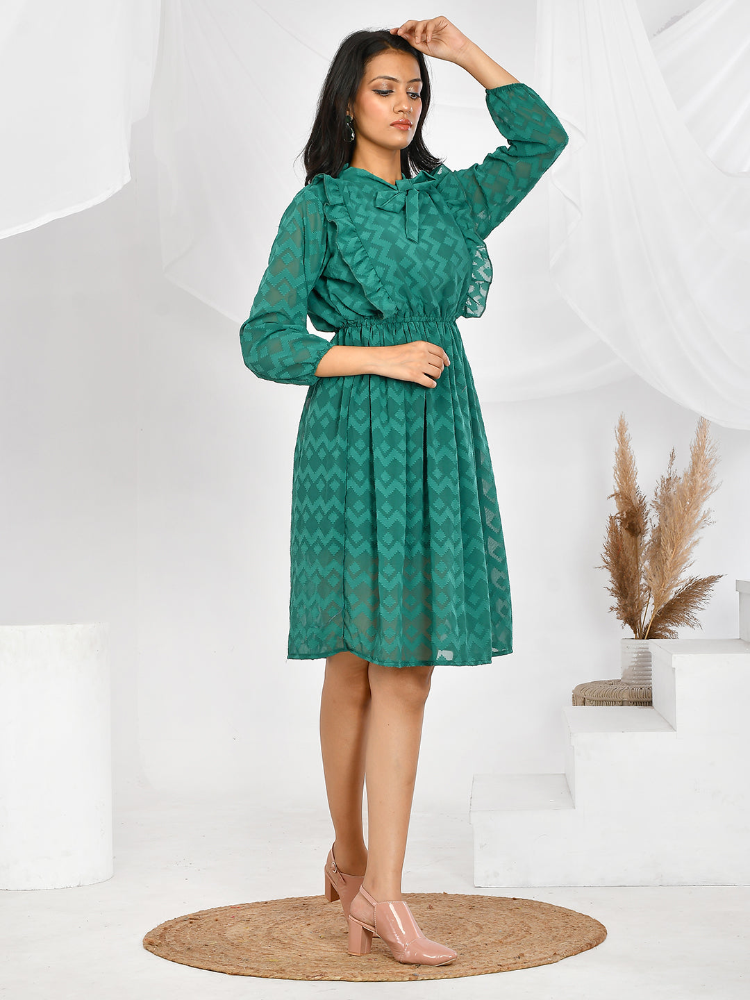 Georgette Western Midi Dress at Rs 750/piece in Jaipur | ID: 23256985630