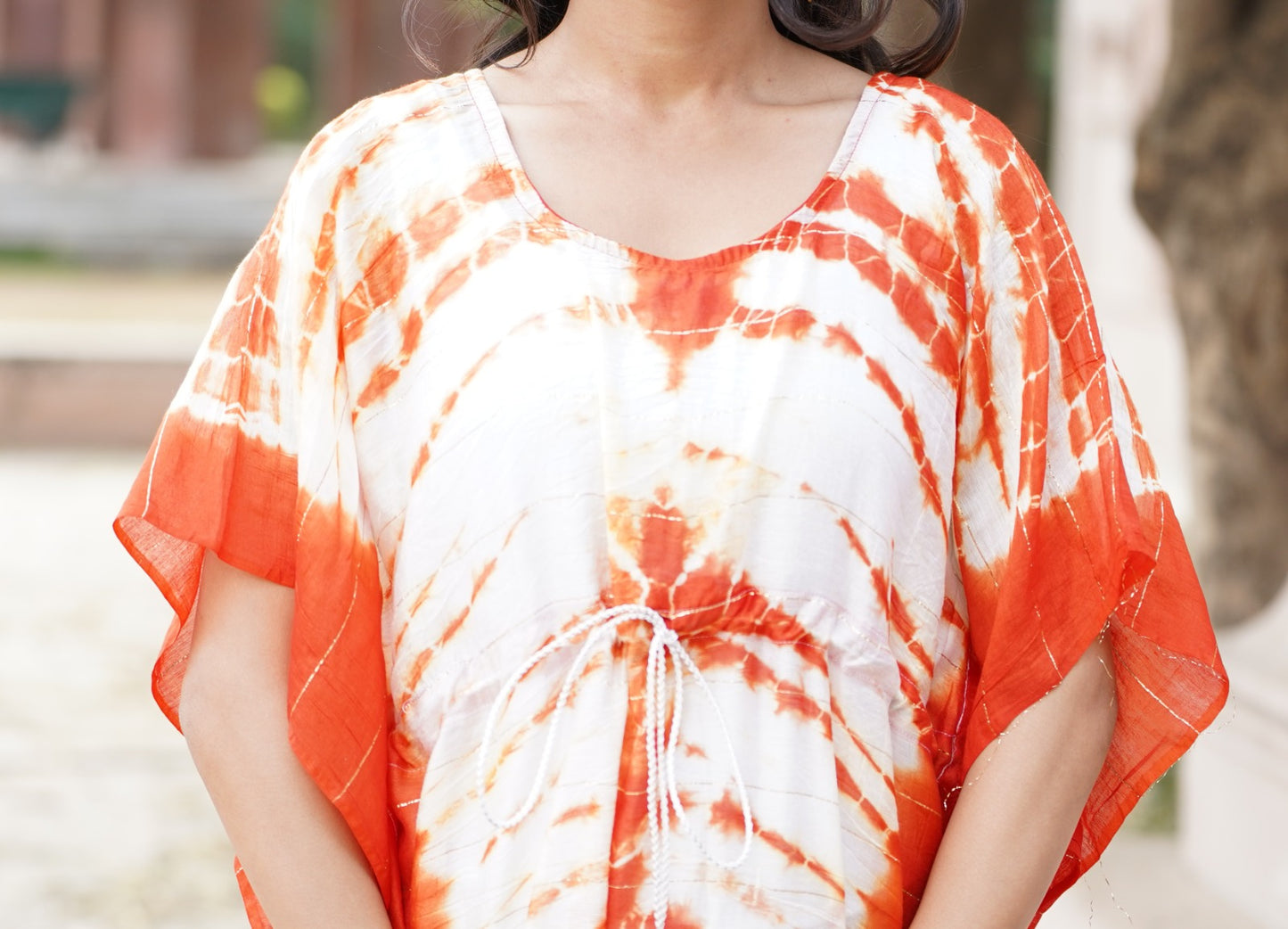 Shibori Print Bandhej Kaftan Kurta