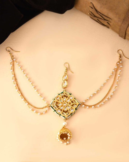 Traditional Beaded Hair Chain Jewellery for Women Hair Accessory for Wedding & Festive Occasions