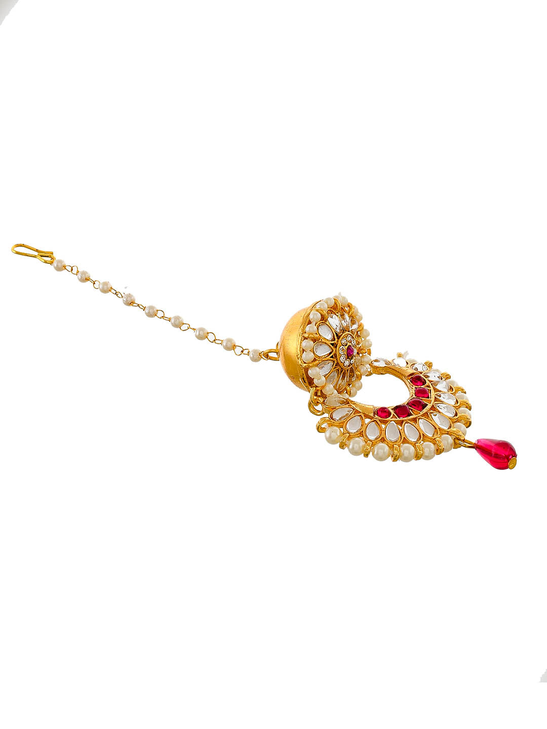 Gold Plated Kundan & Pearl Borla for Women Head jewellery