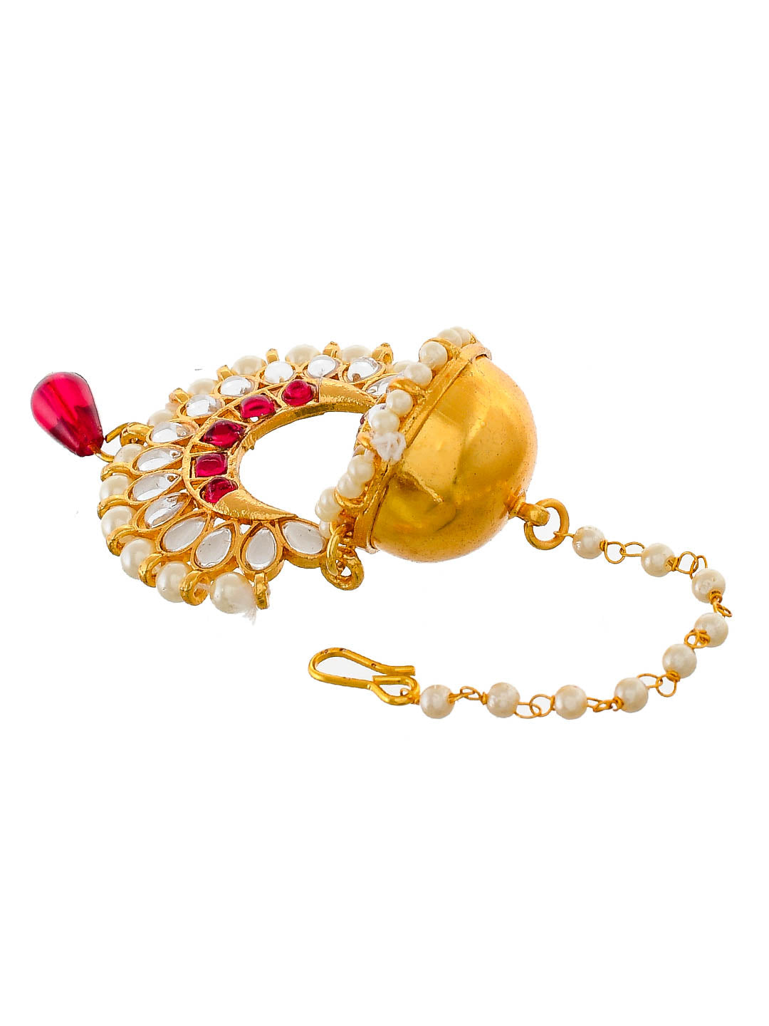 Gold Plated Kundan & Pearl Borla for Women Head jewellery