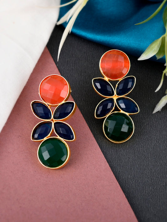 Gold Plated Unique Leaf Dangle Earrings for Women Online