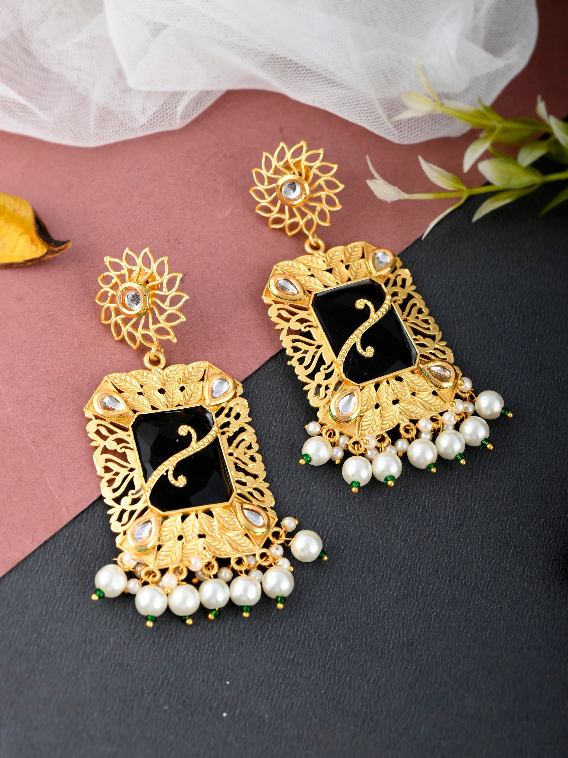 Gold Plated Filigree Traditional Earrings for Women Online
