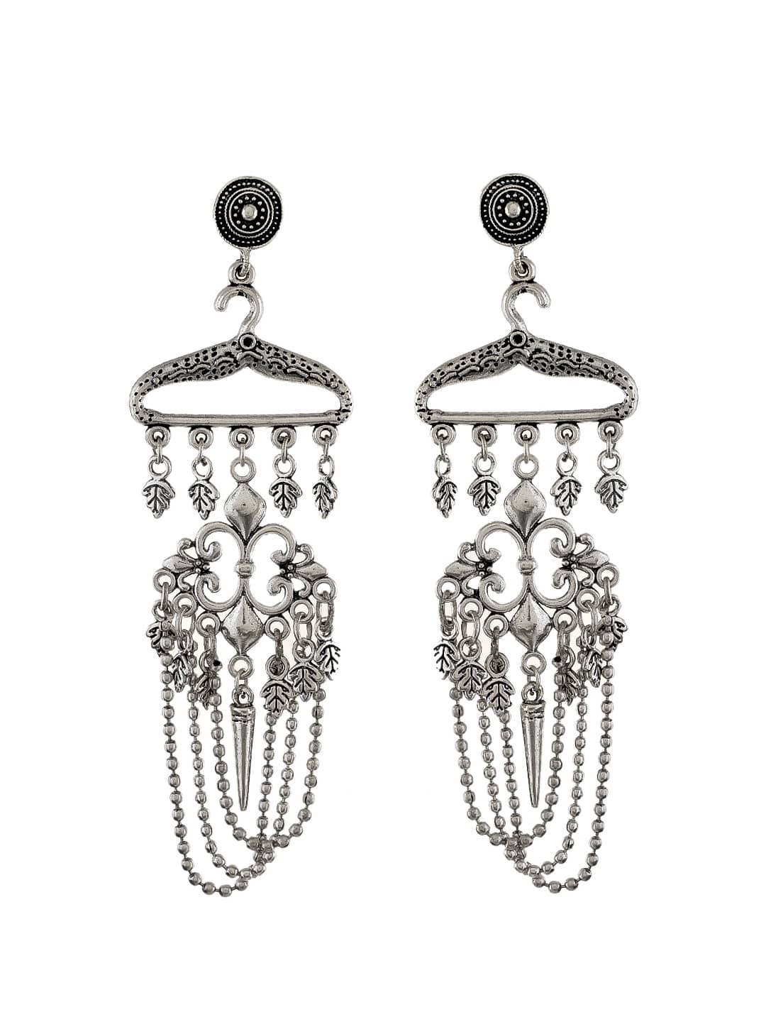 Ethnic Jewellery Oxidised Chandellier Earrings for Women Online