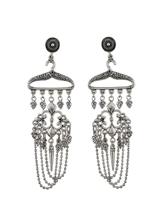 Ethnic Jewellery Oxidised Chandellier Earrings For Girls