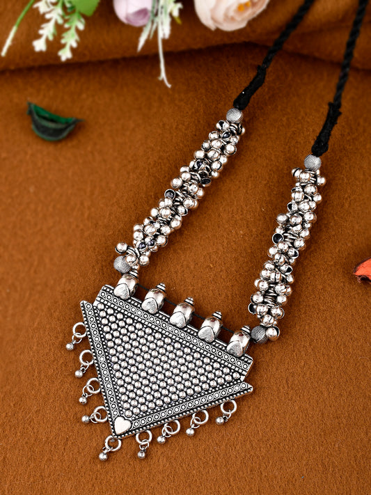 Silver Plated Oxidised Ghungroo Beaded Necklaces for Women Online