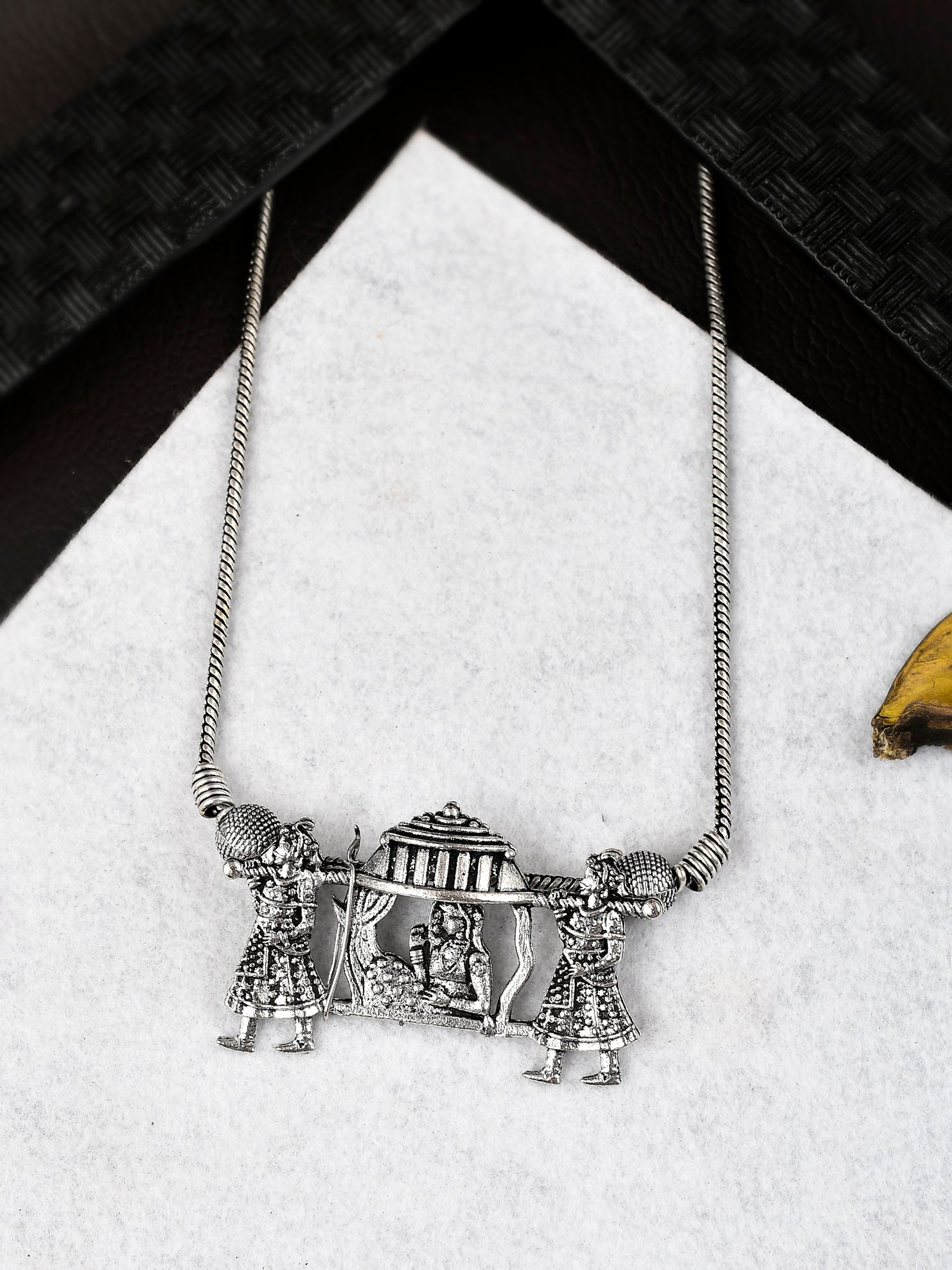 Silver Plated Oxidised Palki Designer Necklaces for Women Online