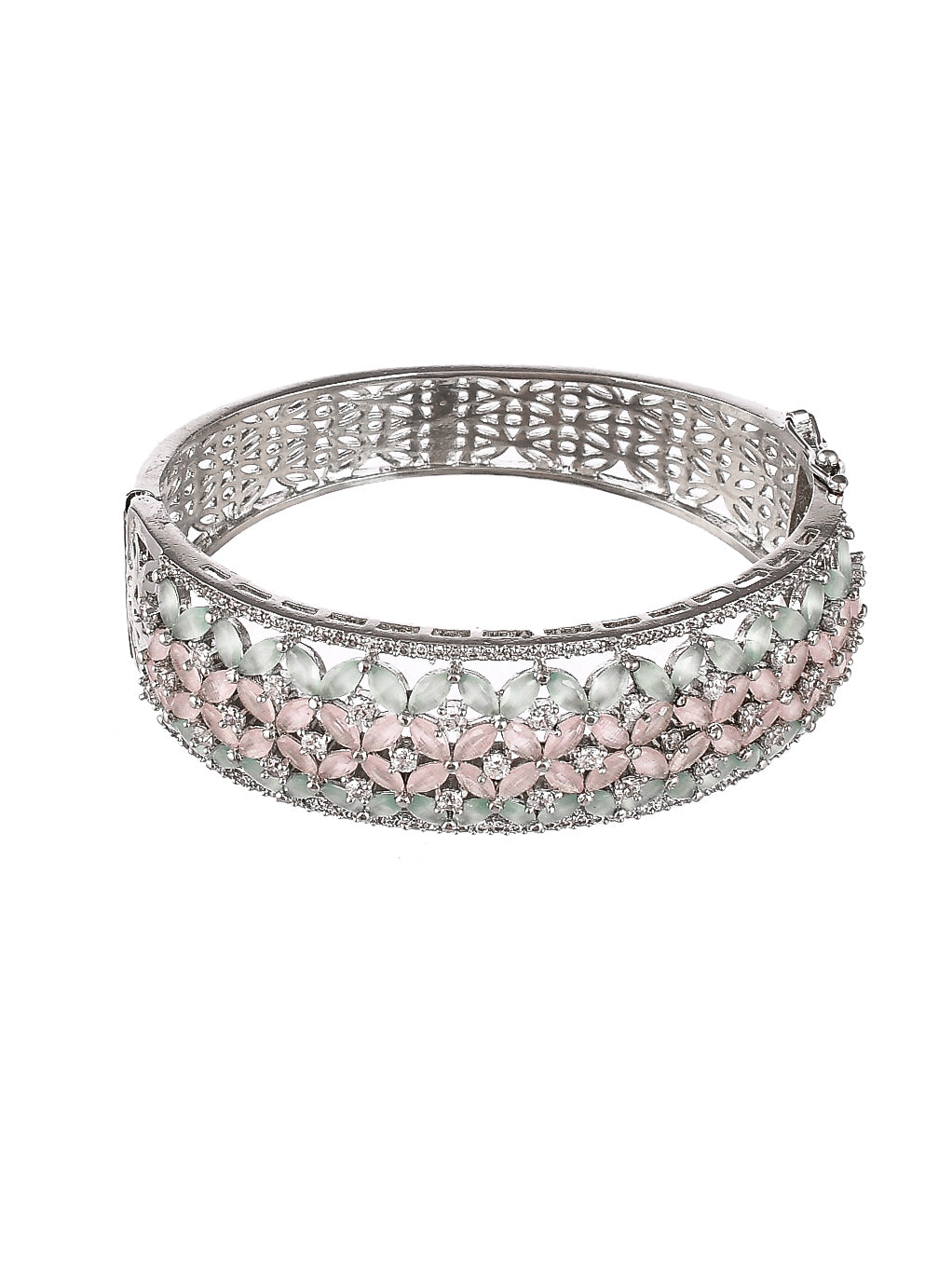 SIPRADH GOLD PLATED Pink Diamond FLOWAR Ring Bracelet