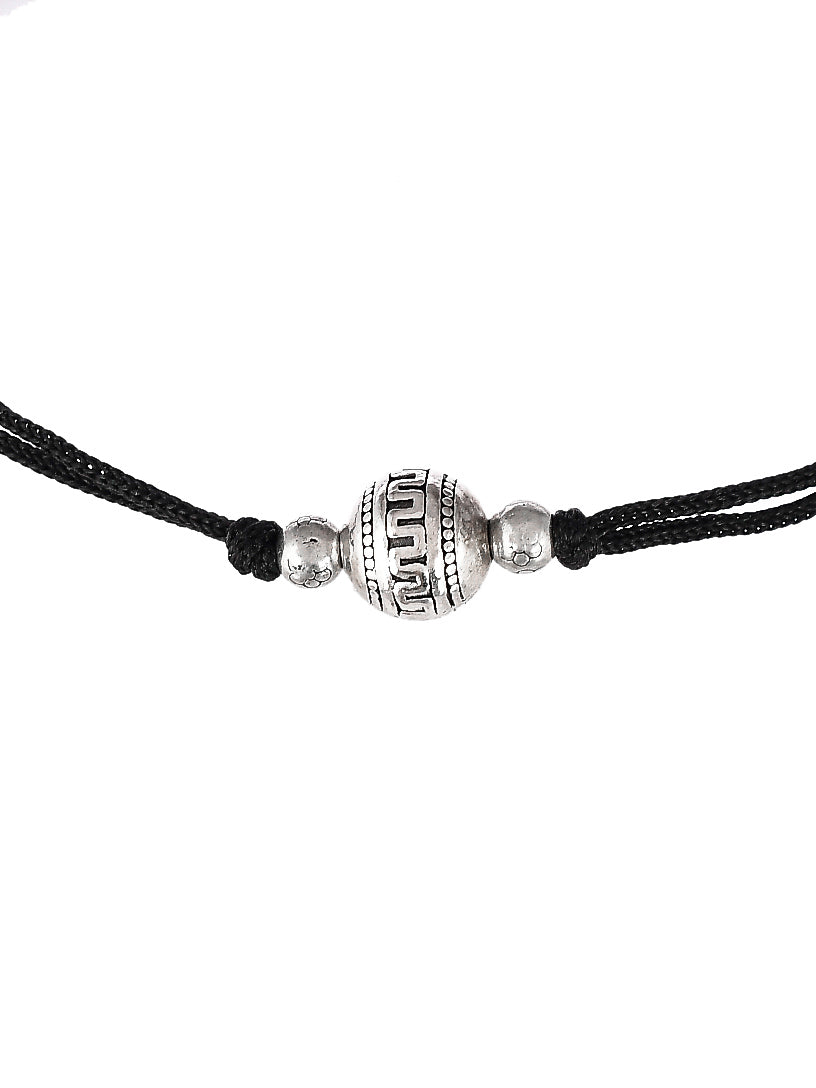 Silver Plated Triple Ball Beaded Anklet