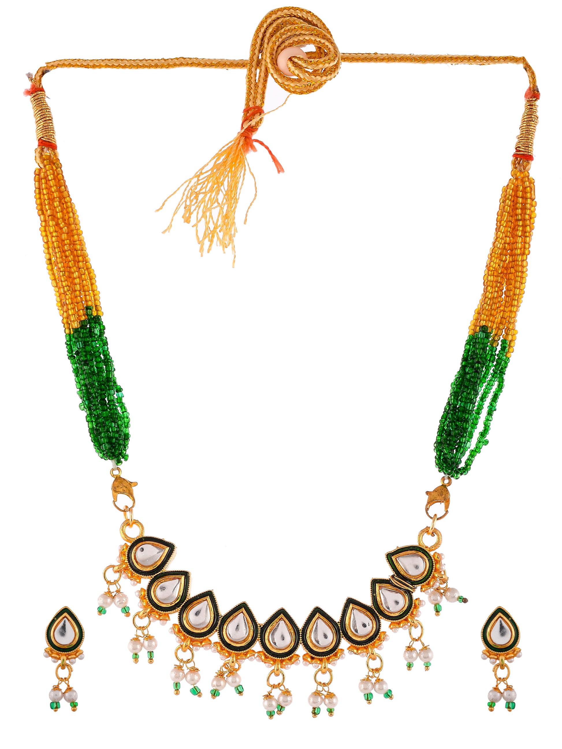 Multicolor Beads Kundan Meenakari Jewellery Set