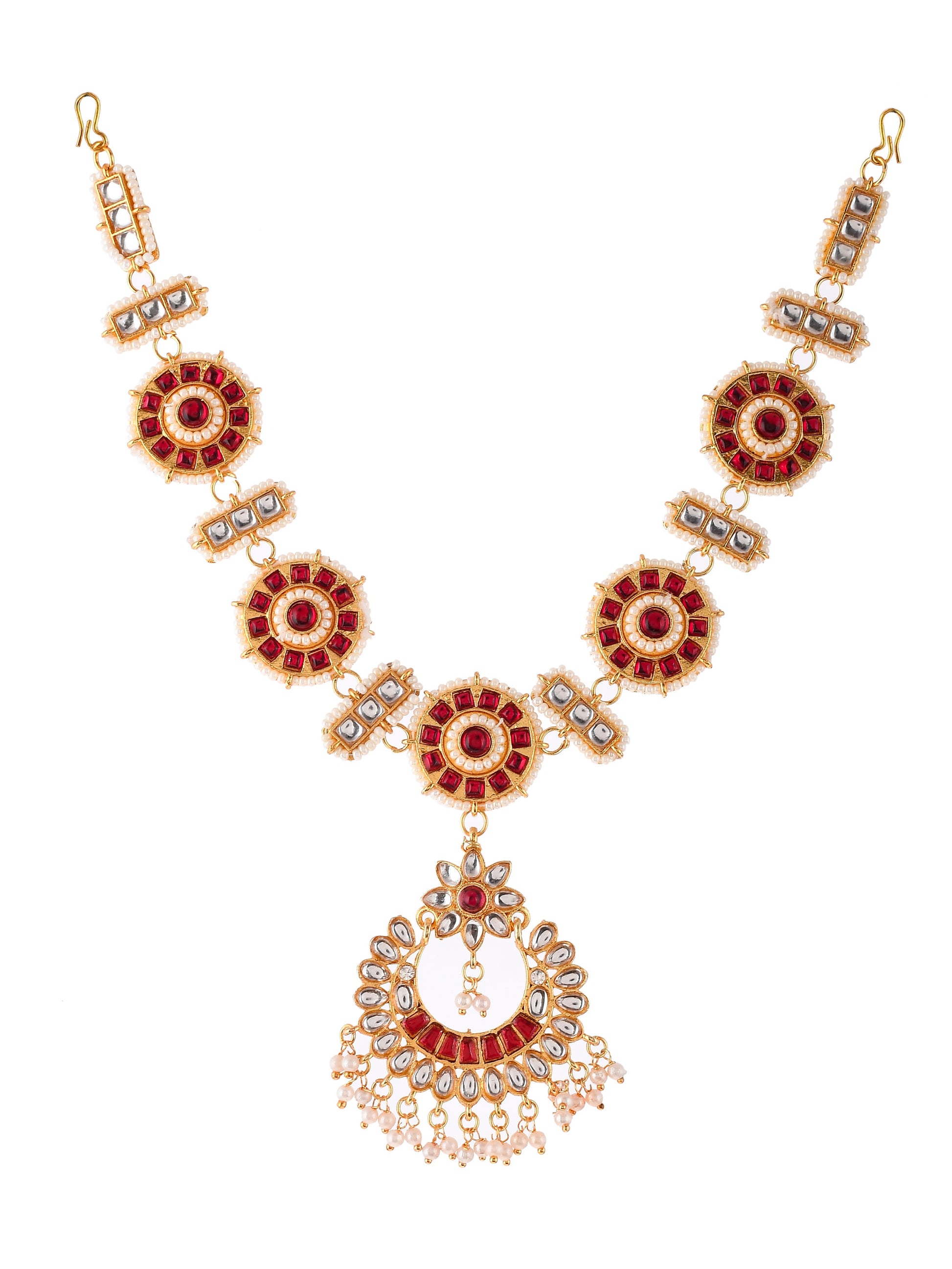 Women Gold-Plated & Kundan Studded Matha Patti