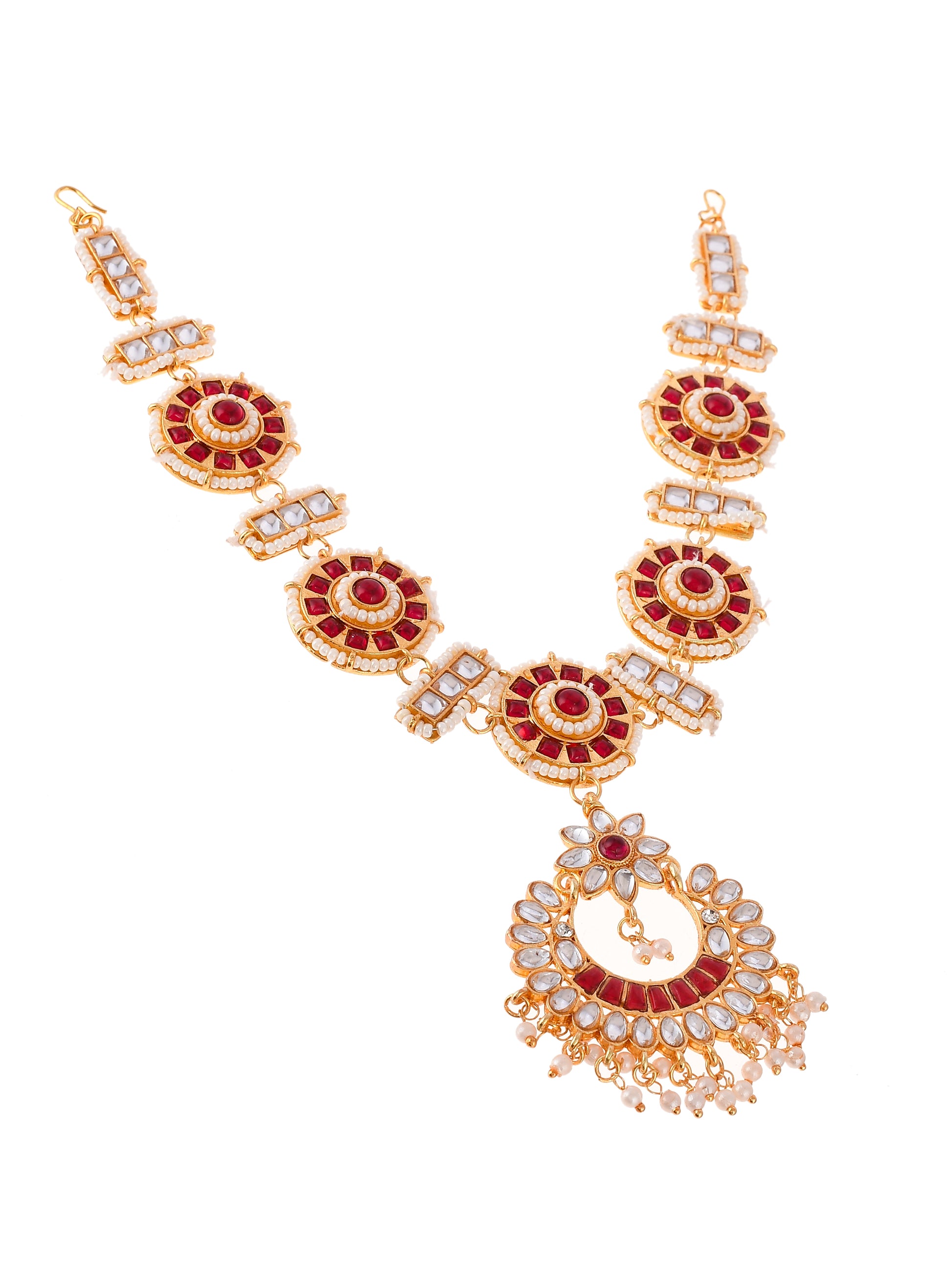 Women Gold-Plated & Kundan Studded Matha Patti