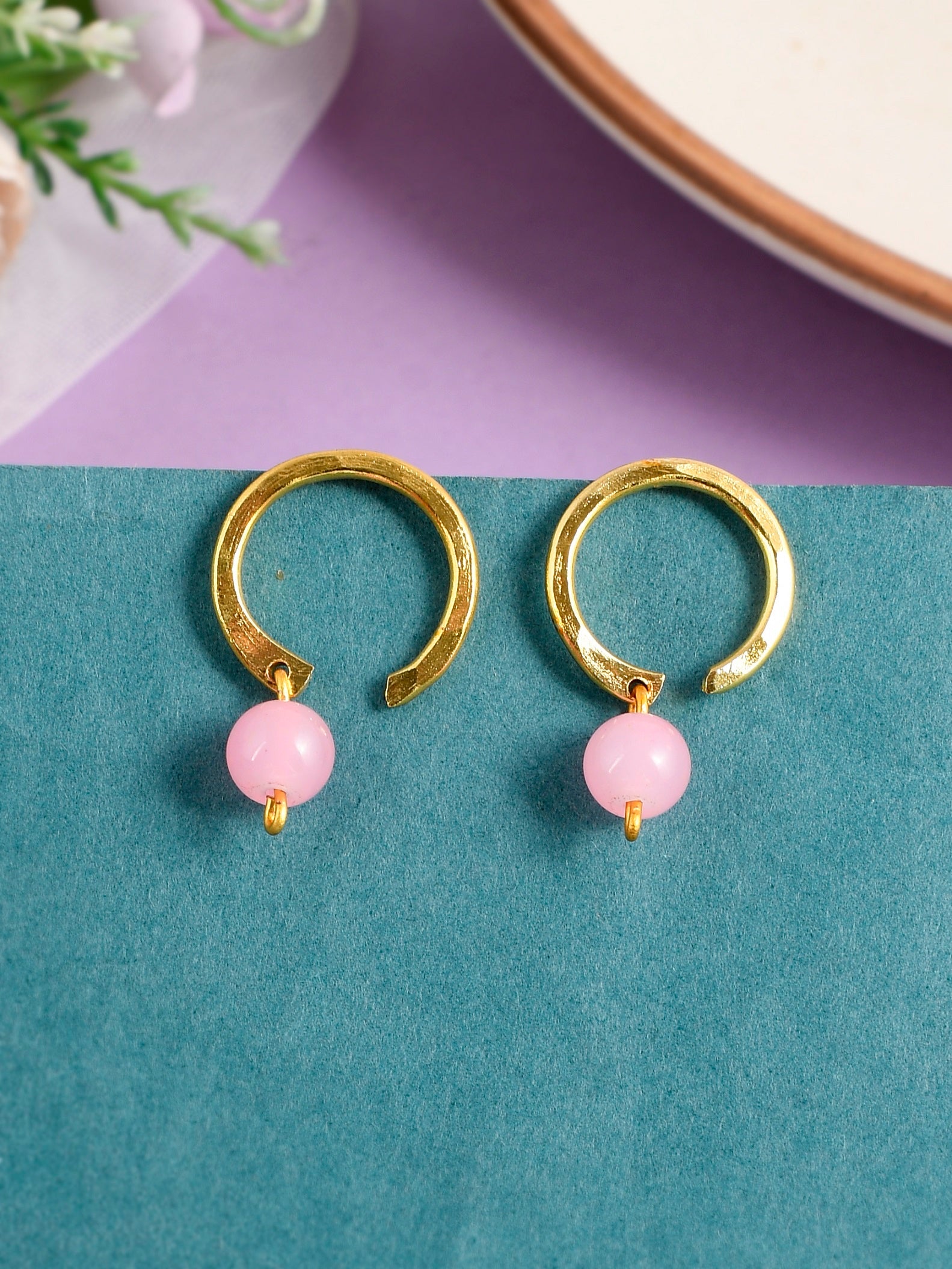 Gold Plated Quartz Stud Earrings for Women Online