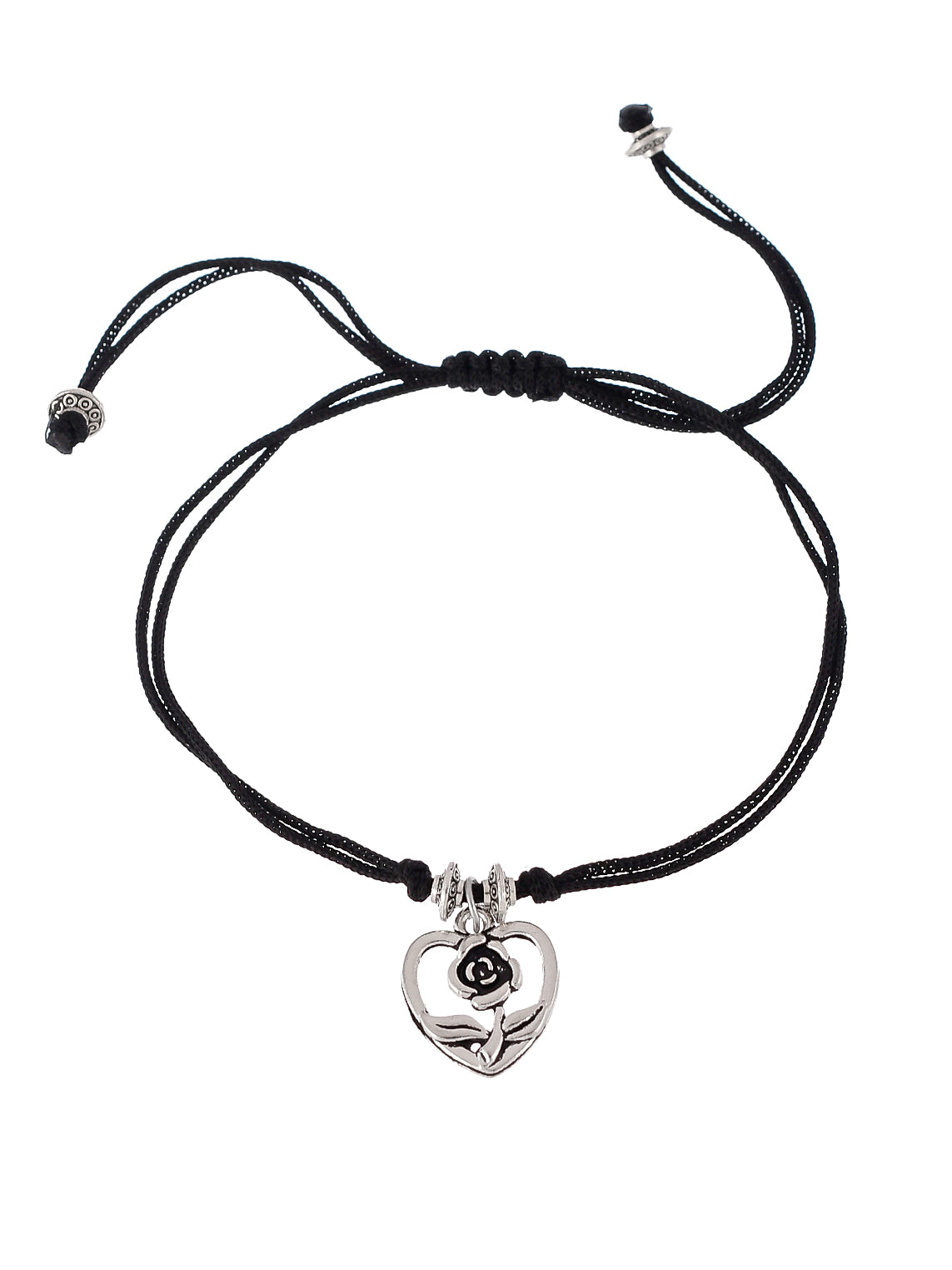 Rose Love Silver plated Charm Anklet