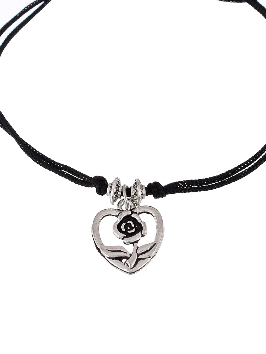 Rose Love Silver plated Charm Anklet
