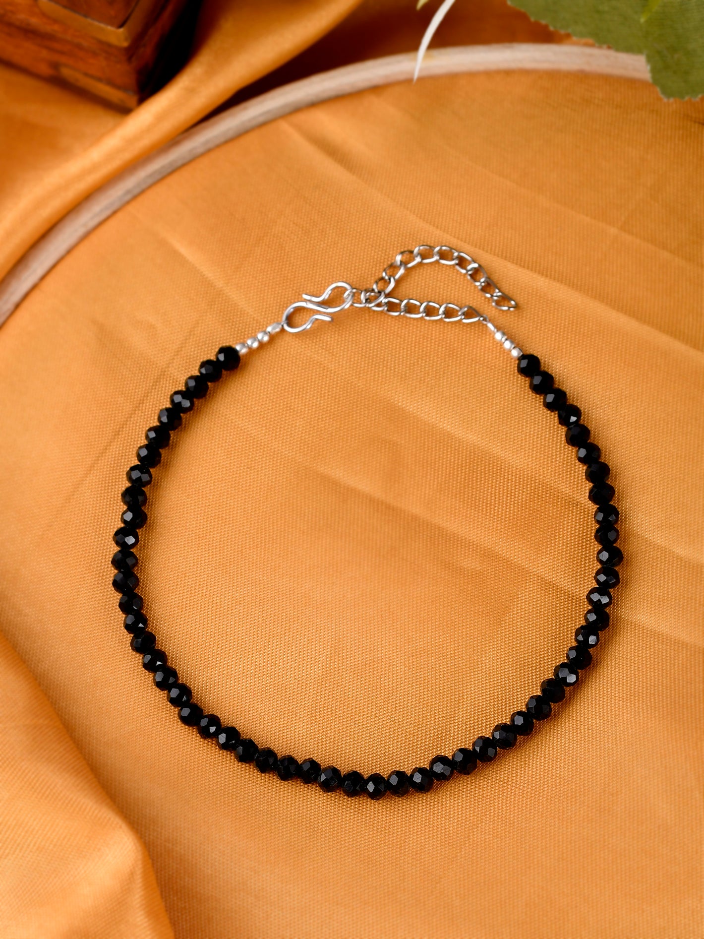 Black Onyx Faceted Beads Designer Anklet