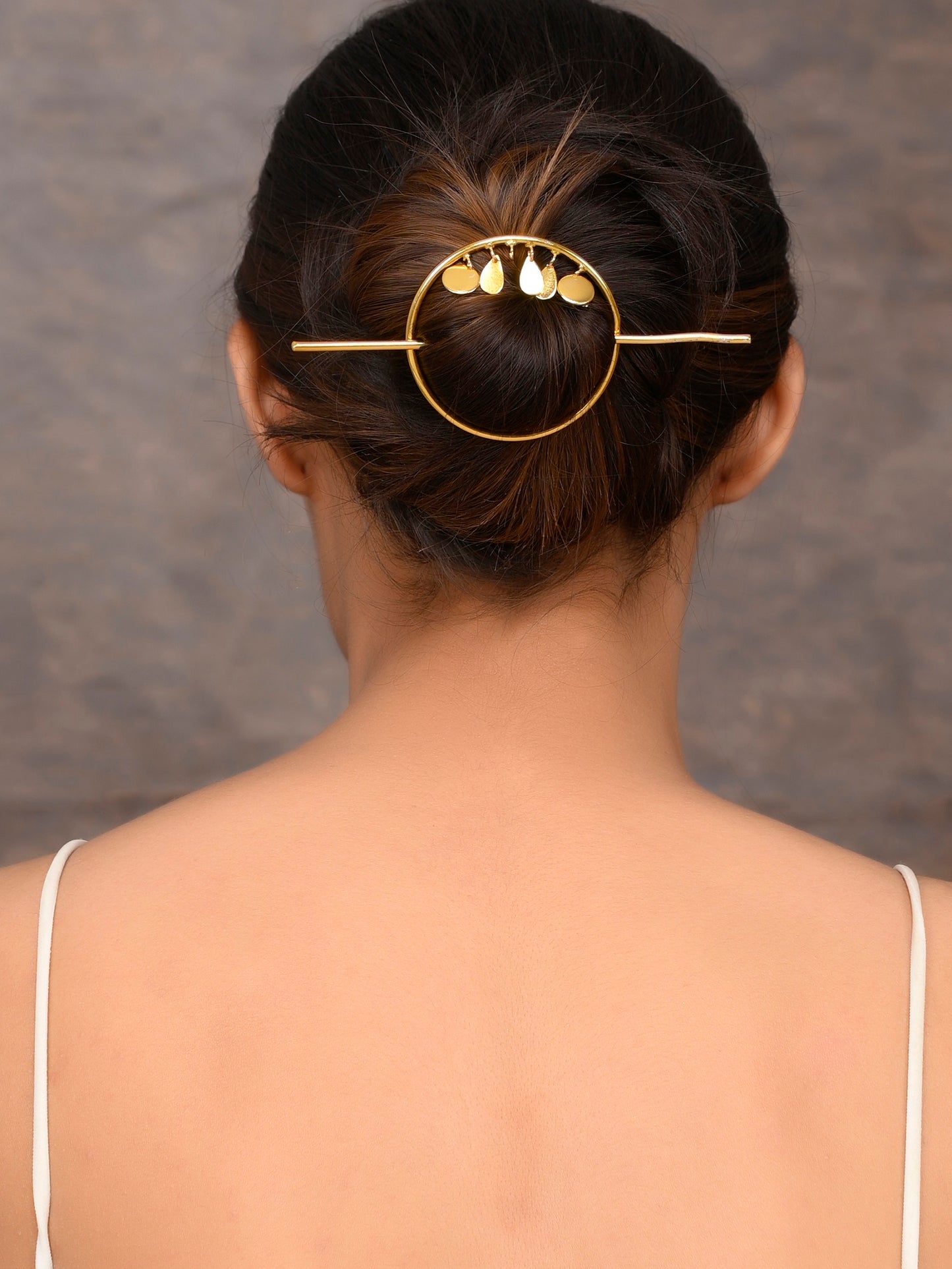 Gold Toned Embellished Hair Accessory