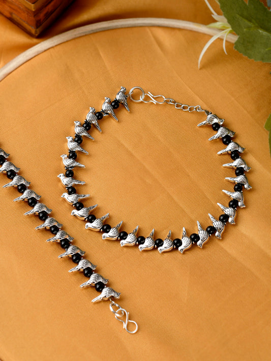 Sparrow Beaded Chain Anklet
