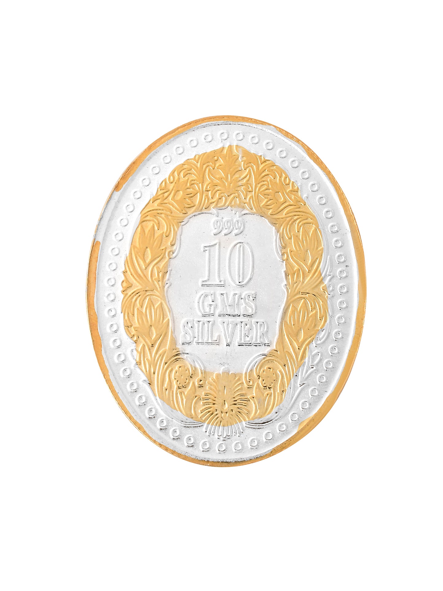 Silver Radha Krishna 10 Grams Oval Shaped 999 Silver Coin