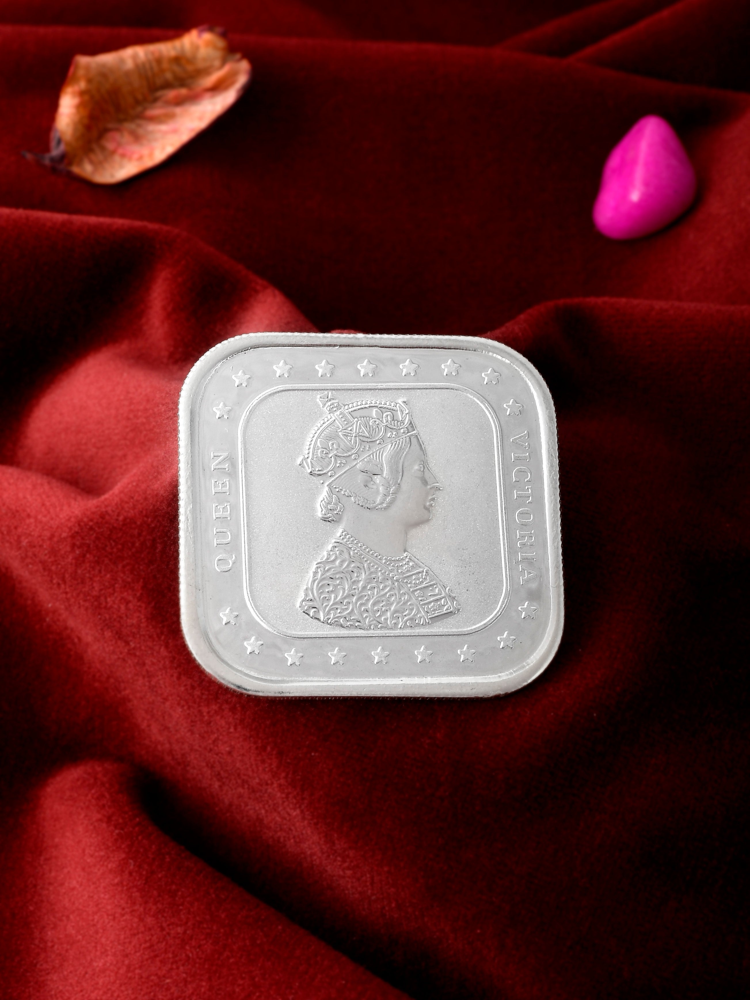 Buy 20 Grams Queen Victoria Square Shaped 999 Silver Coin Online