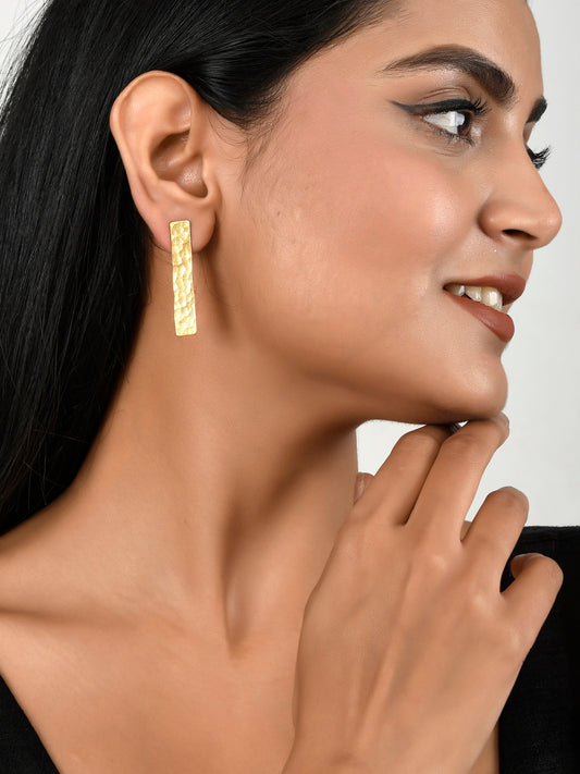 Gold Plated Hammered Brass Earrings for Women Online