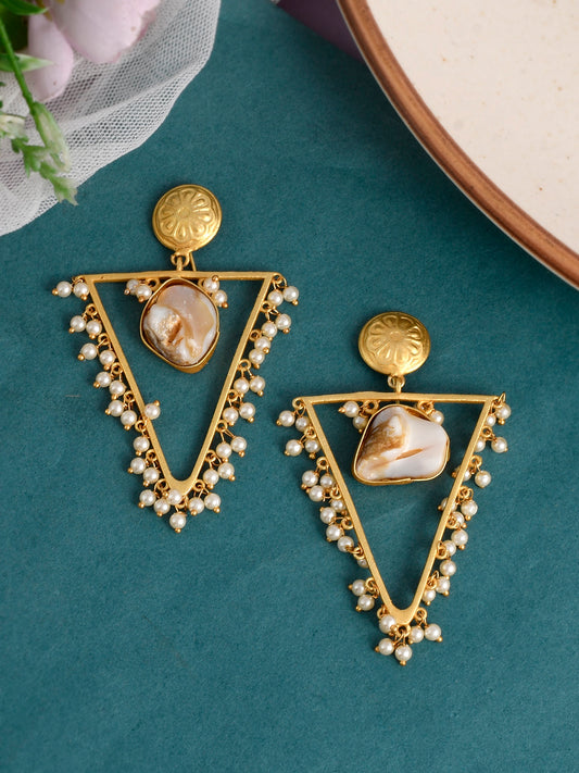 Gold Plated Handcrafted Pearl Earrings for Women Online