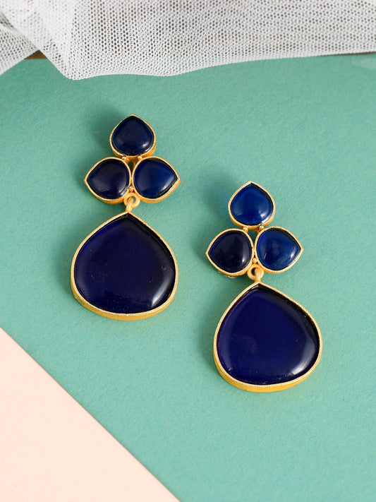 Gold Plated Floral Drop Earrings for Women Online