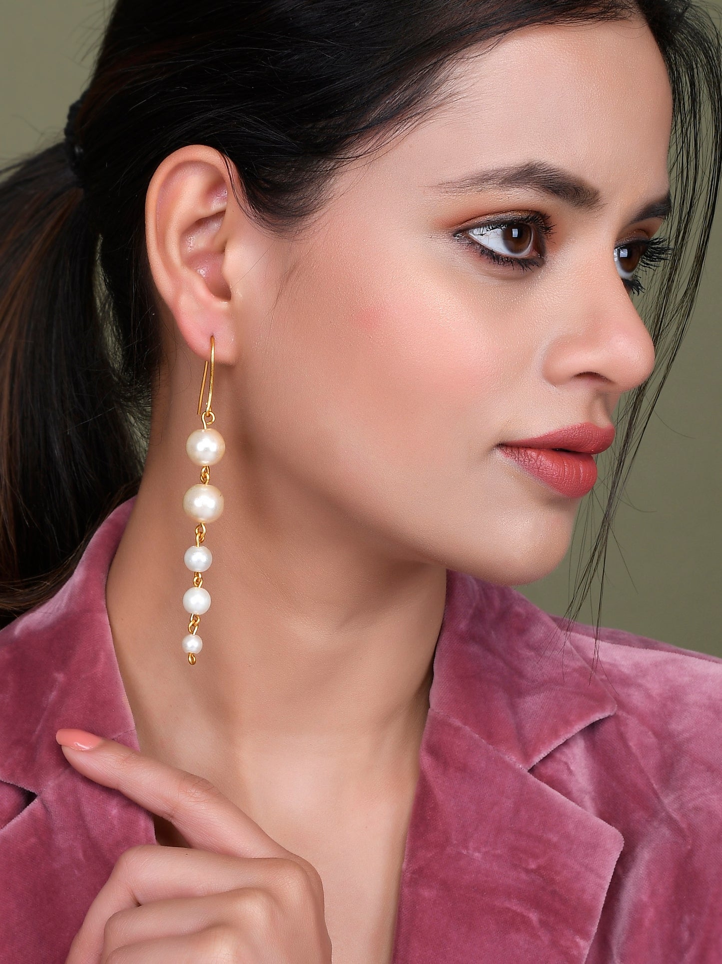 Gold Plated Pearl Drop Earring