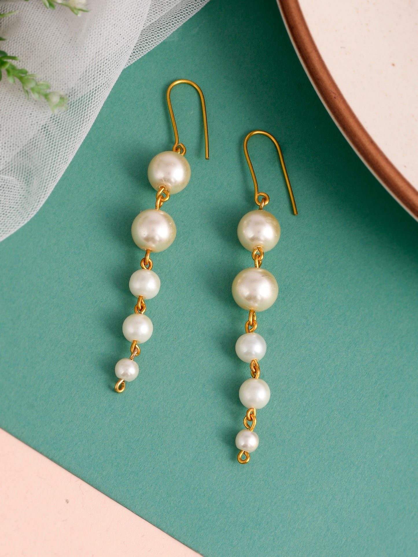 Gold Plated Western Pearl Drop Earrings for Women Online