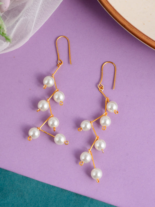 Gold Pearl Drop Earring for Girls - Earrings for Women Online