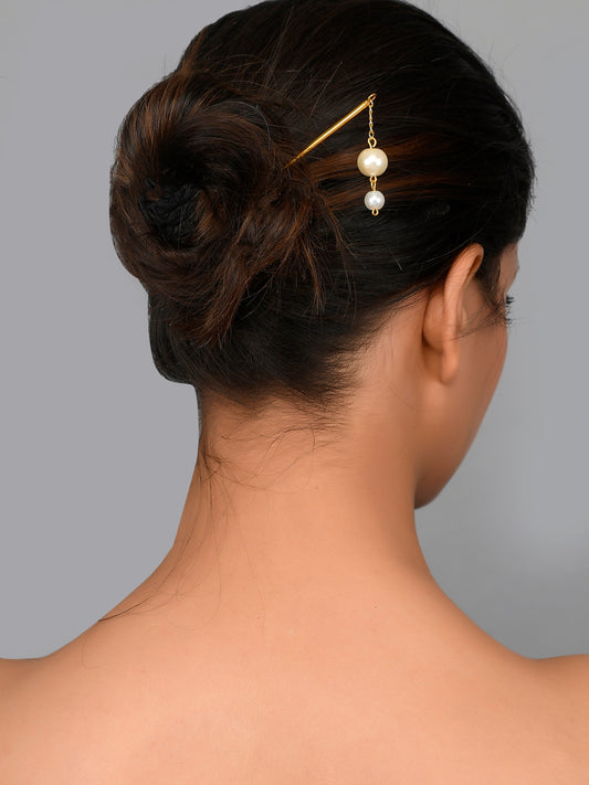 Gold Plated Metalic Hair Stick - Hair Accessories for Women Online