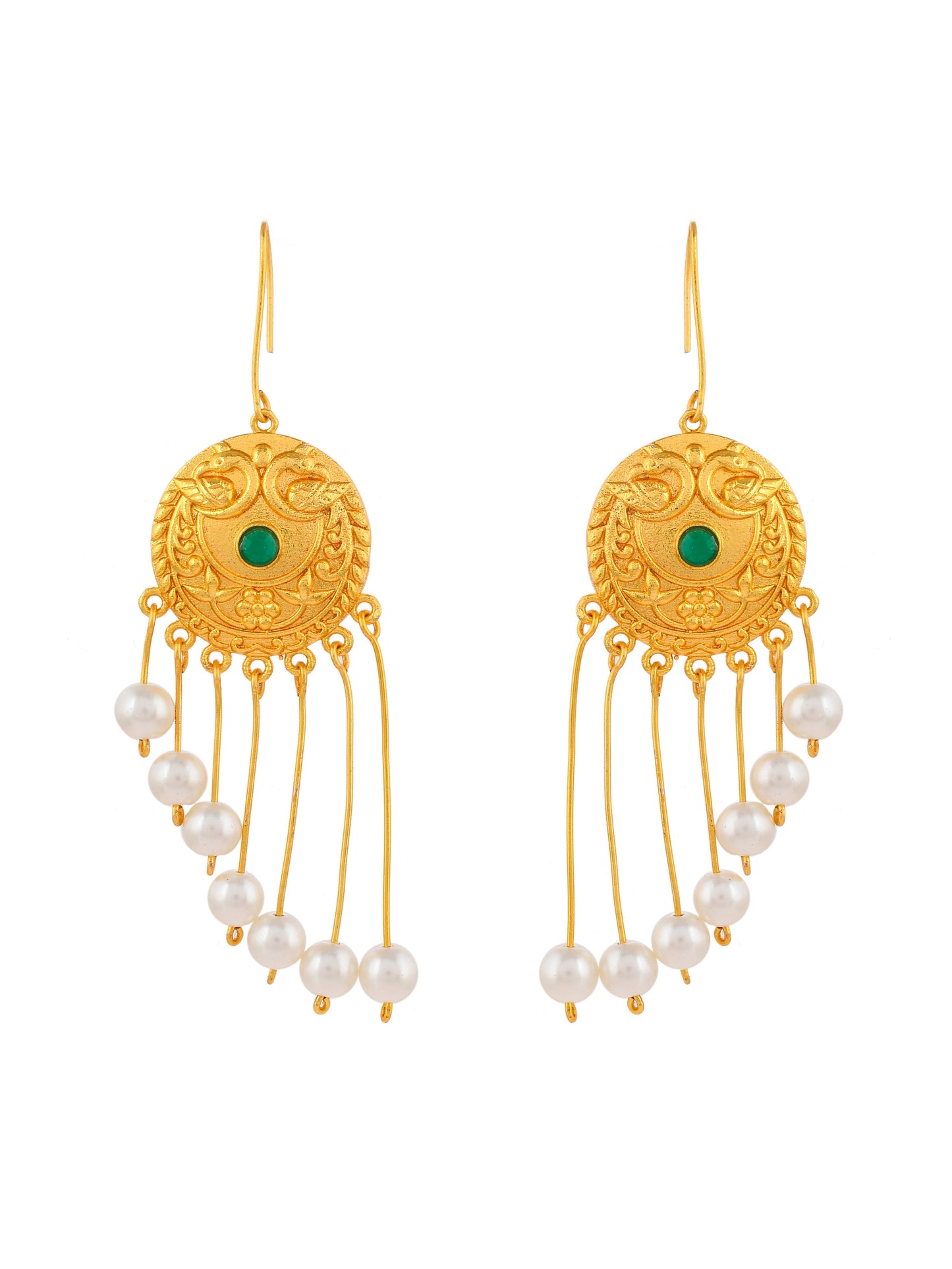 Gold Plated Long Dangle Earrings