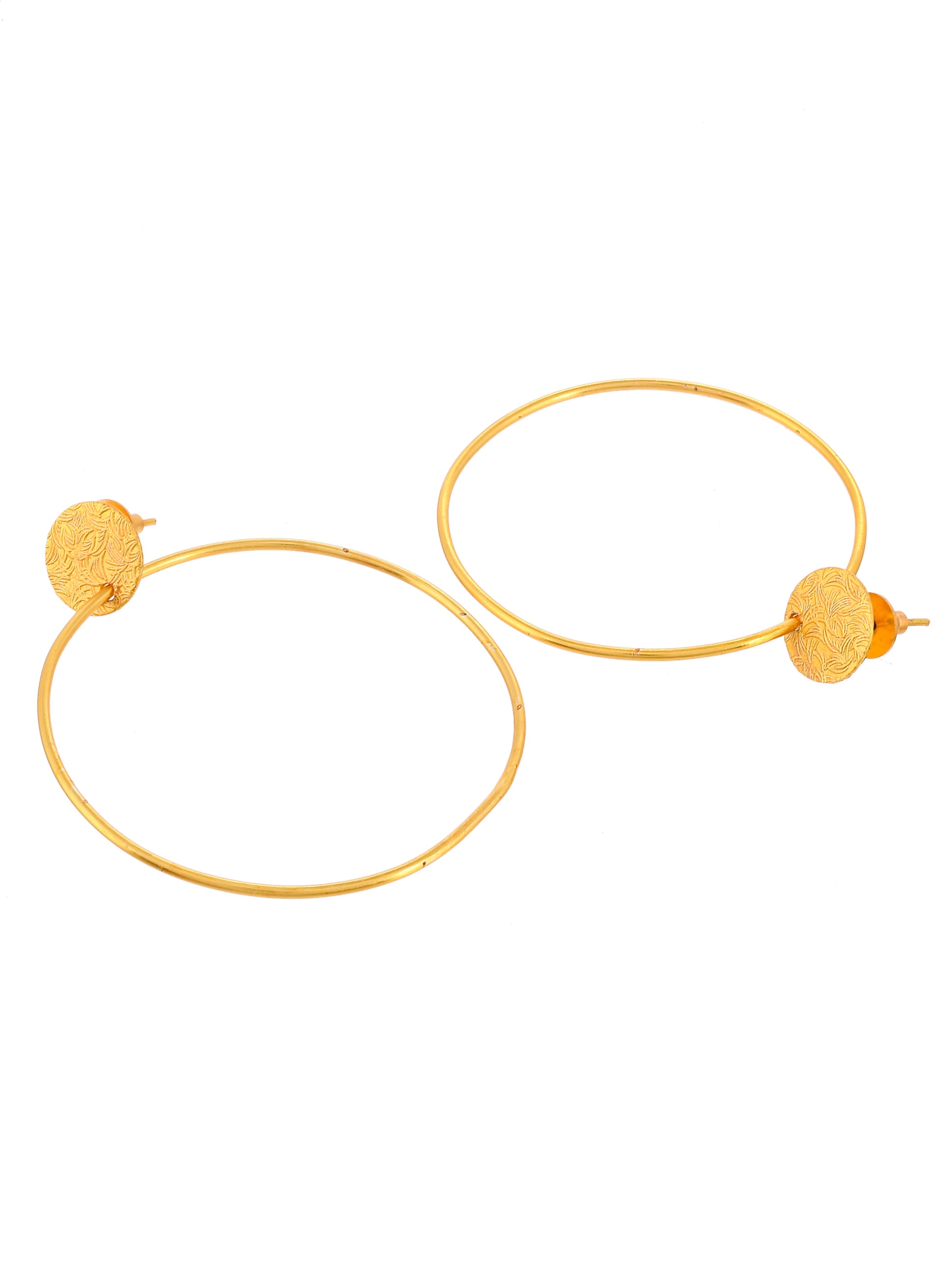 Gold Plated Circular Western Drop Earrings