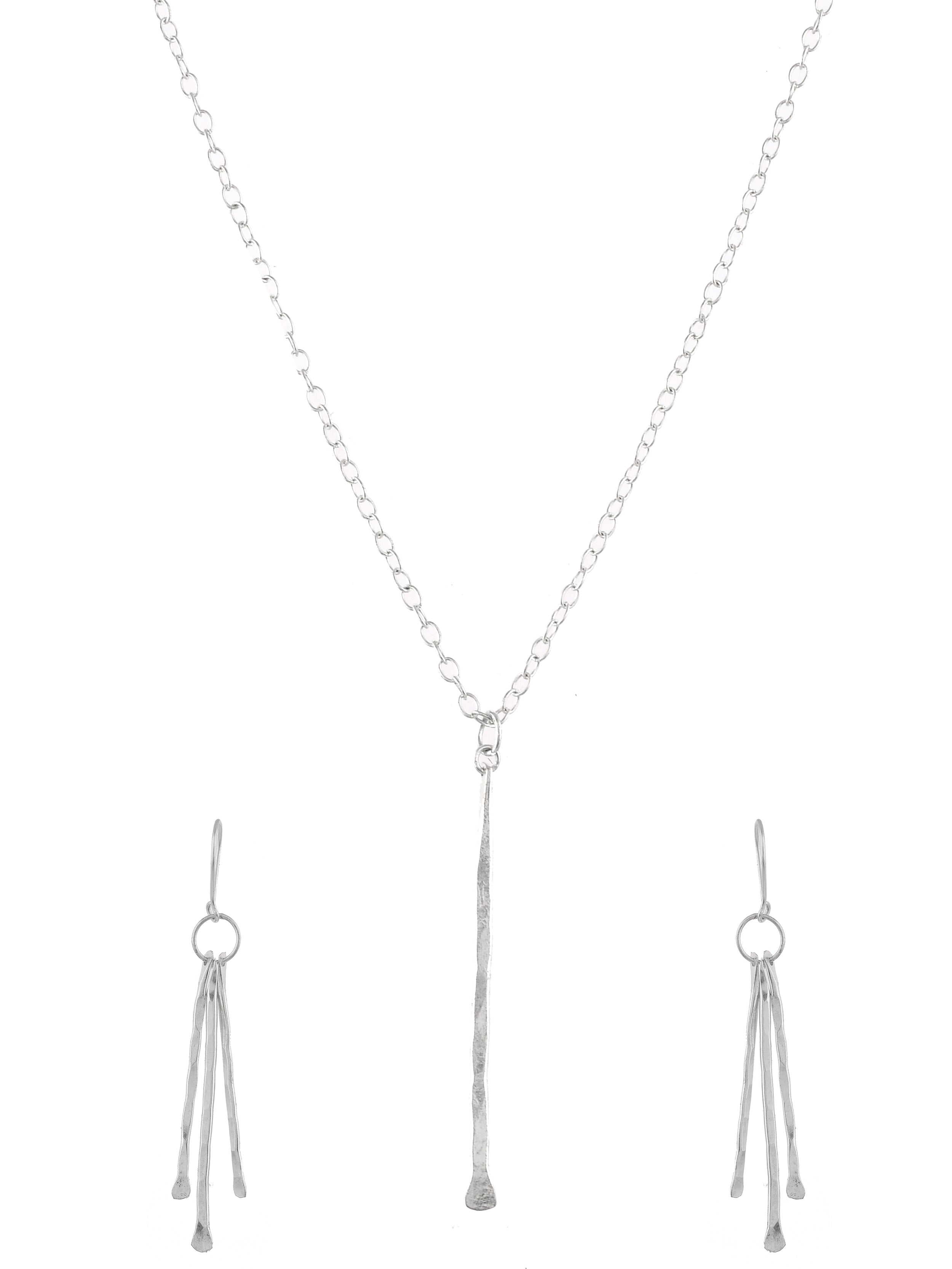 HeartBeat Diamond Earrings and Necklace Set in Sterling Silver (.05ct –  Day's Jewelers