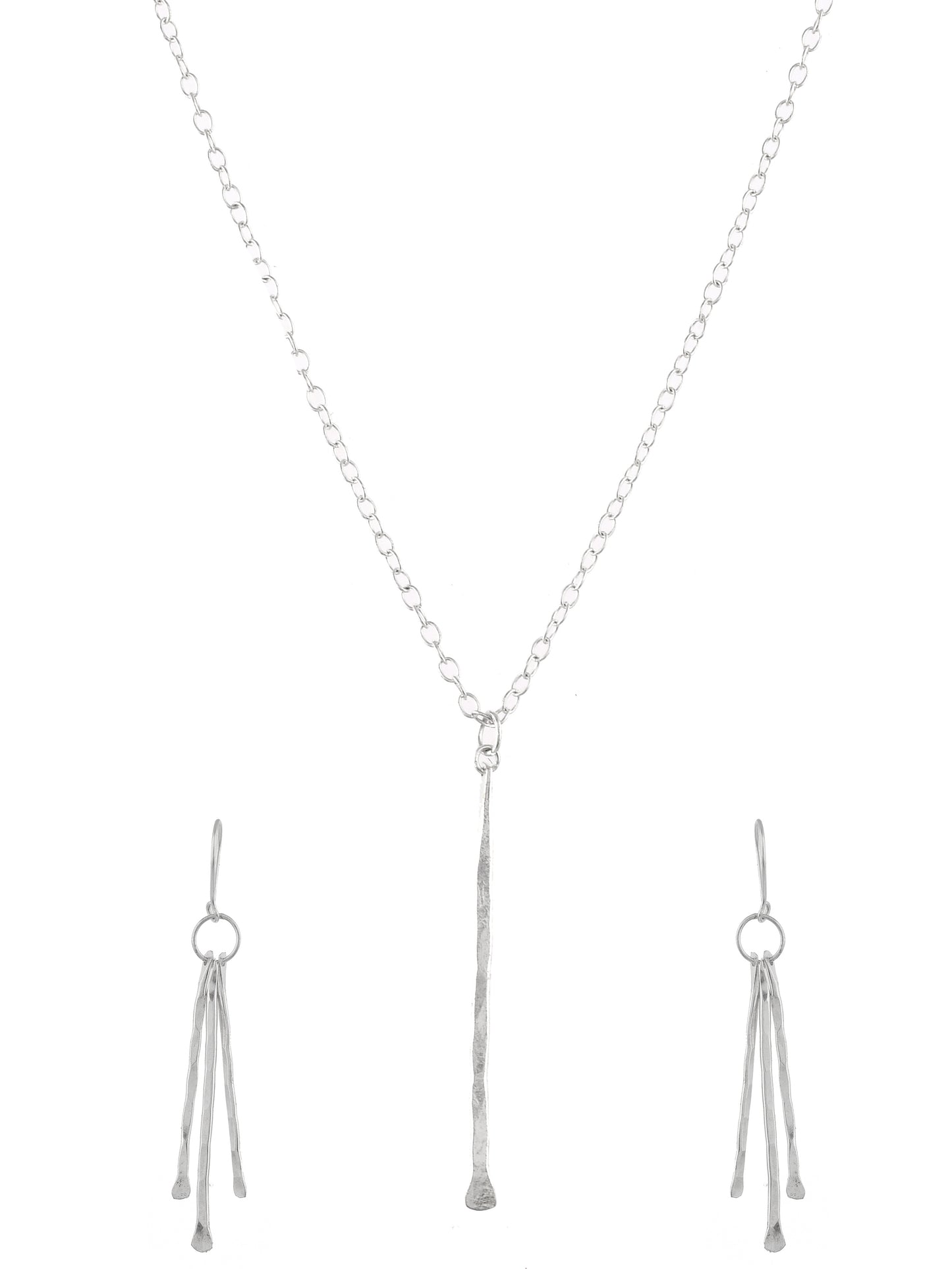 Silver Plated Western Necklace Earrings Set