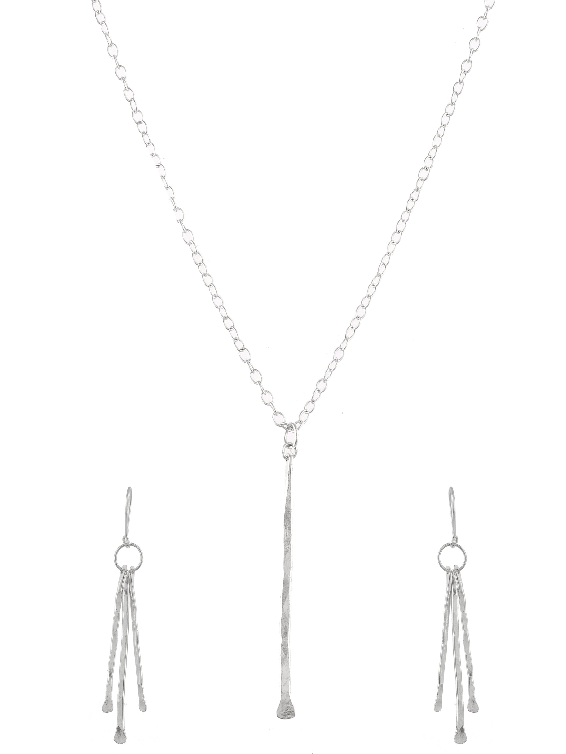 Buy Silver Plated Western Necklace Earrings Set for Women Online
