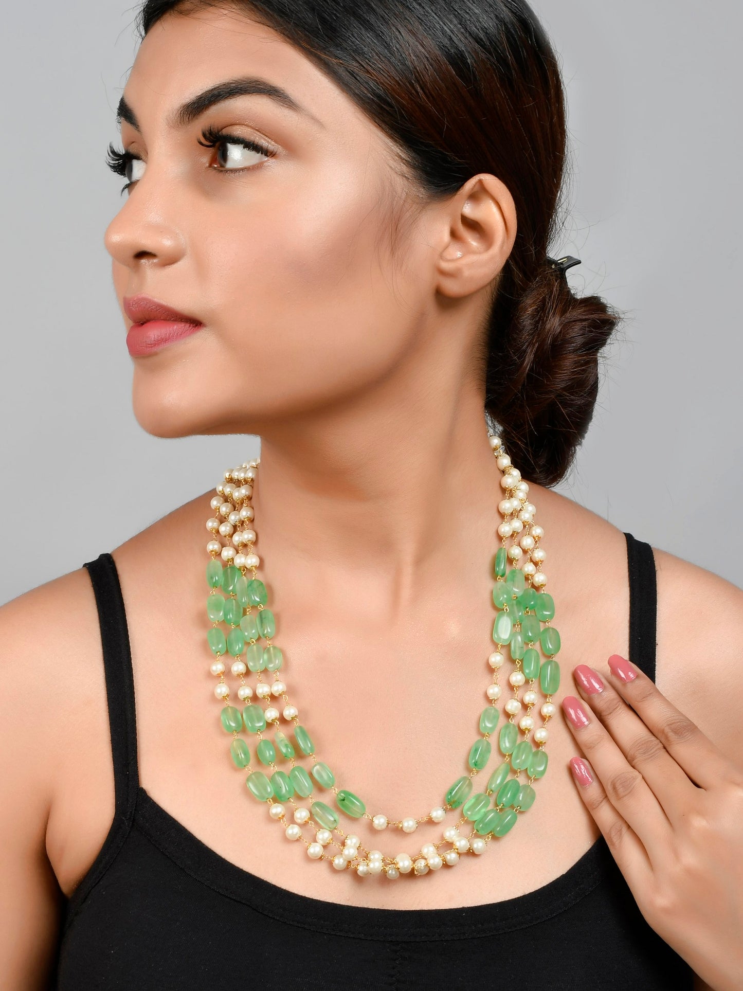 Multi Layered Semi Precious Necklace