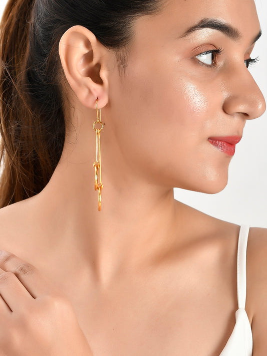 Gold Plated Contemporary Drop Earrings for Women Online