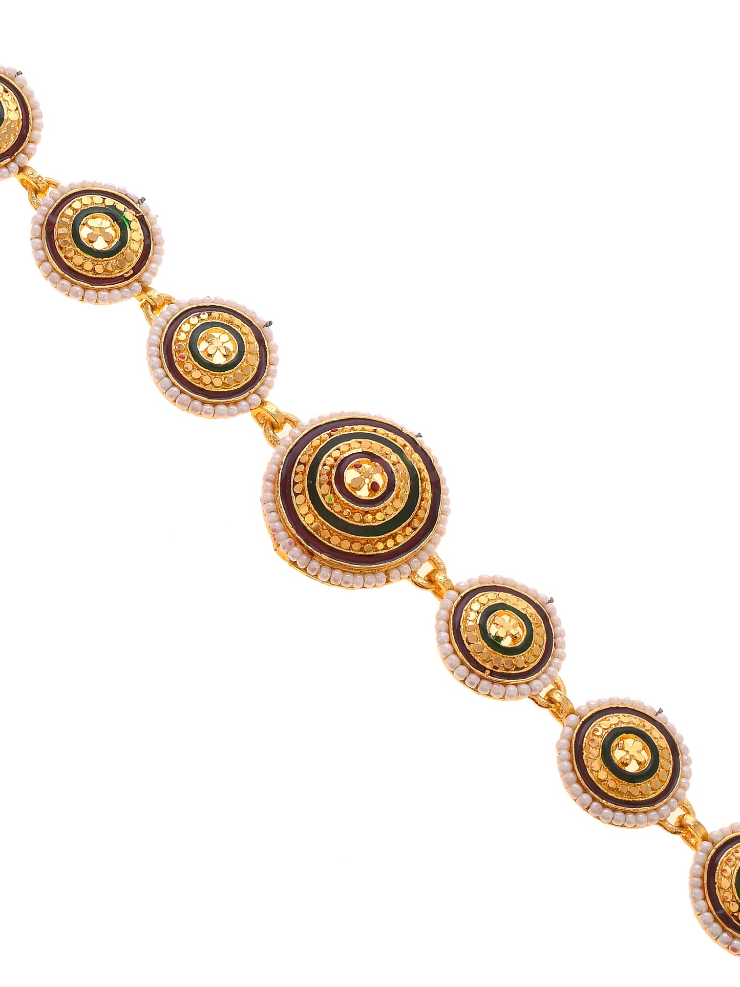 Gold Plated Pearl Rajasthani Rajputi Traditional Mehri Head Chain