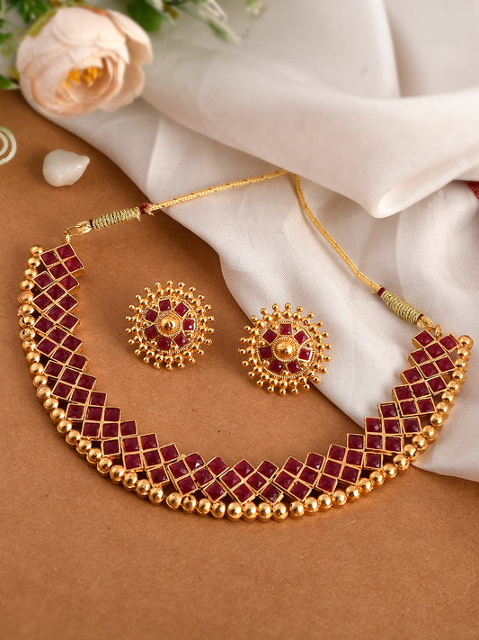 Gold Plated Handcrafted Floral Jewellery Sets for Women Online