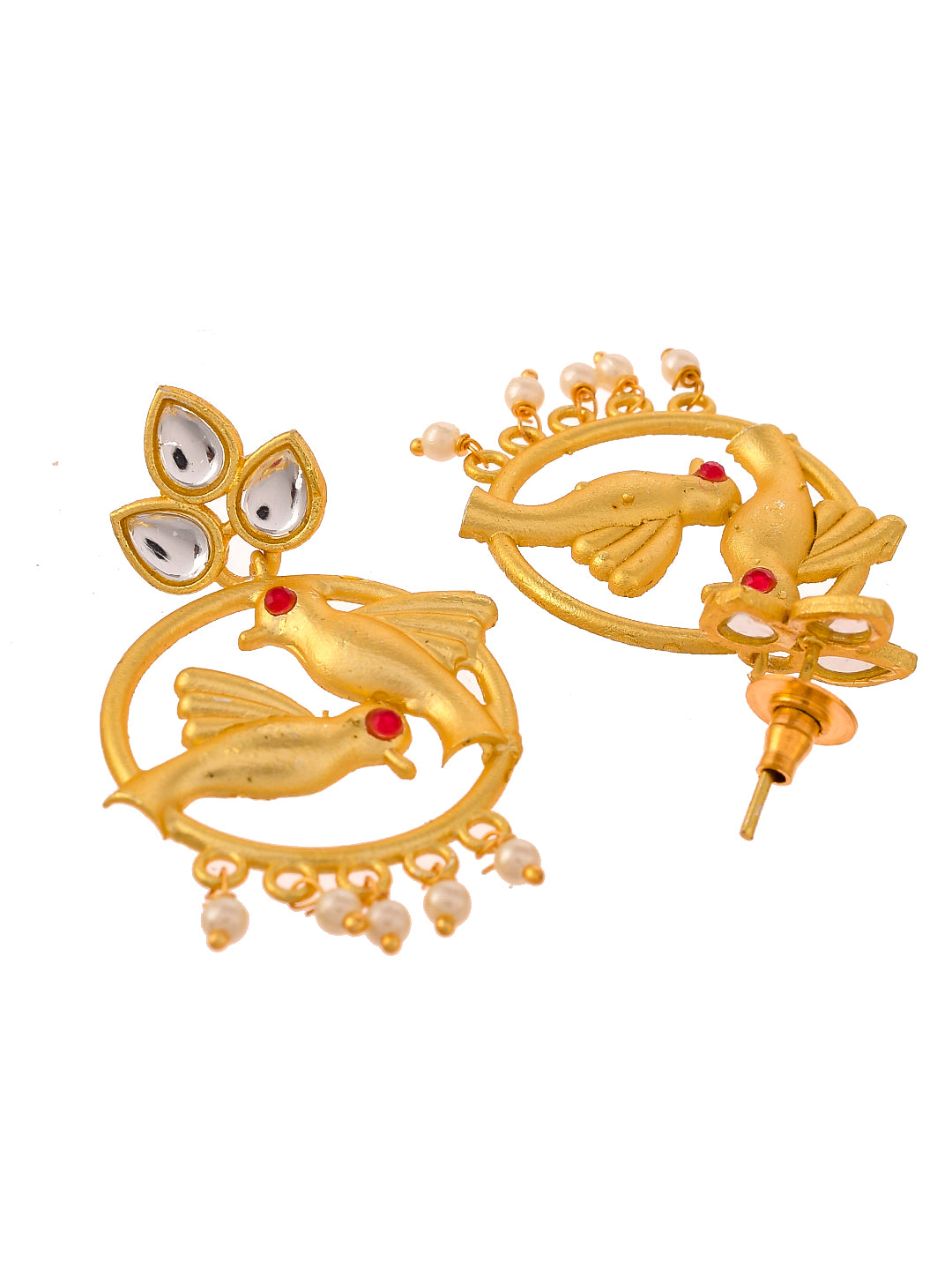 Gold Plated Bird Handcrafted Drop Earrings