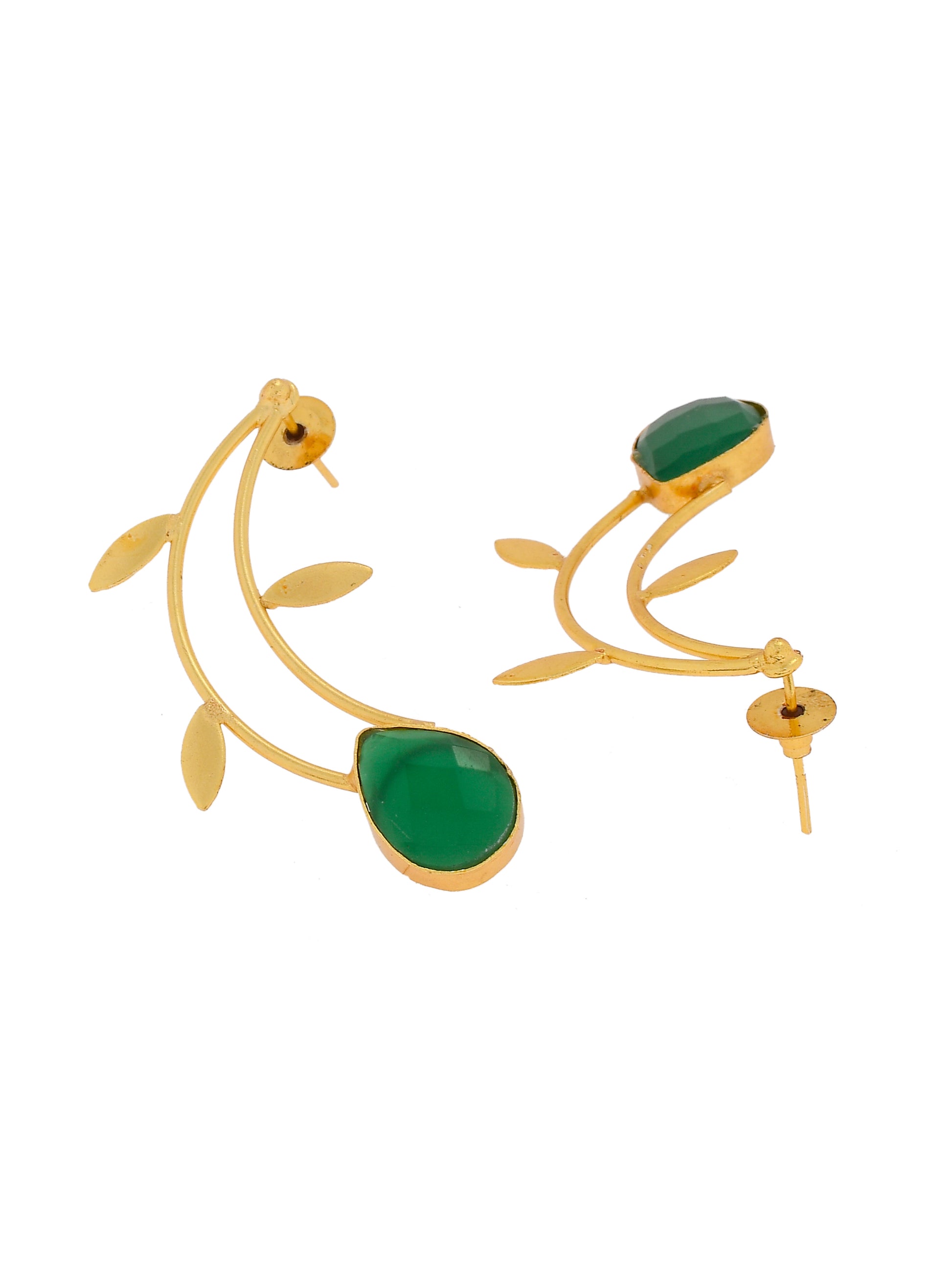 Gold-Plated Contemporary Half Hoop Earrings