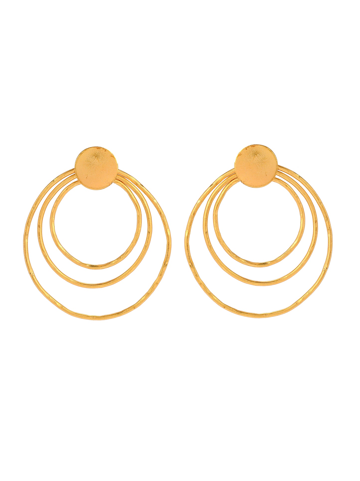 Gold-Plated Contemporary Drop Earrings