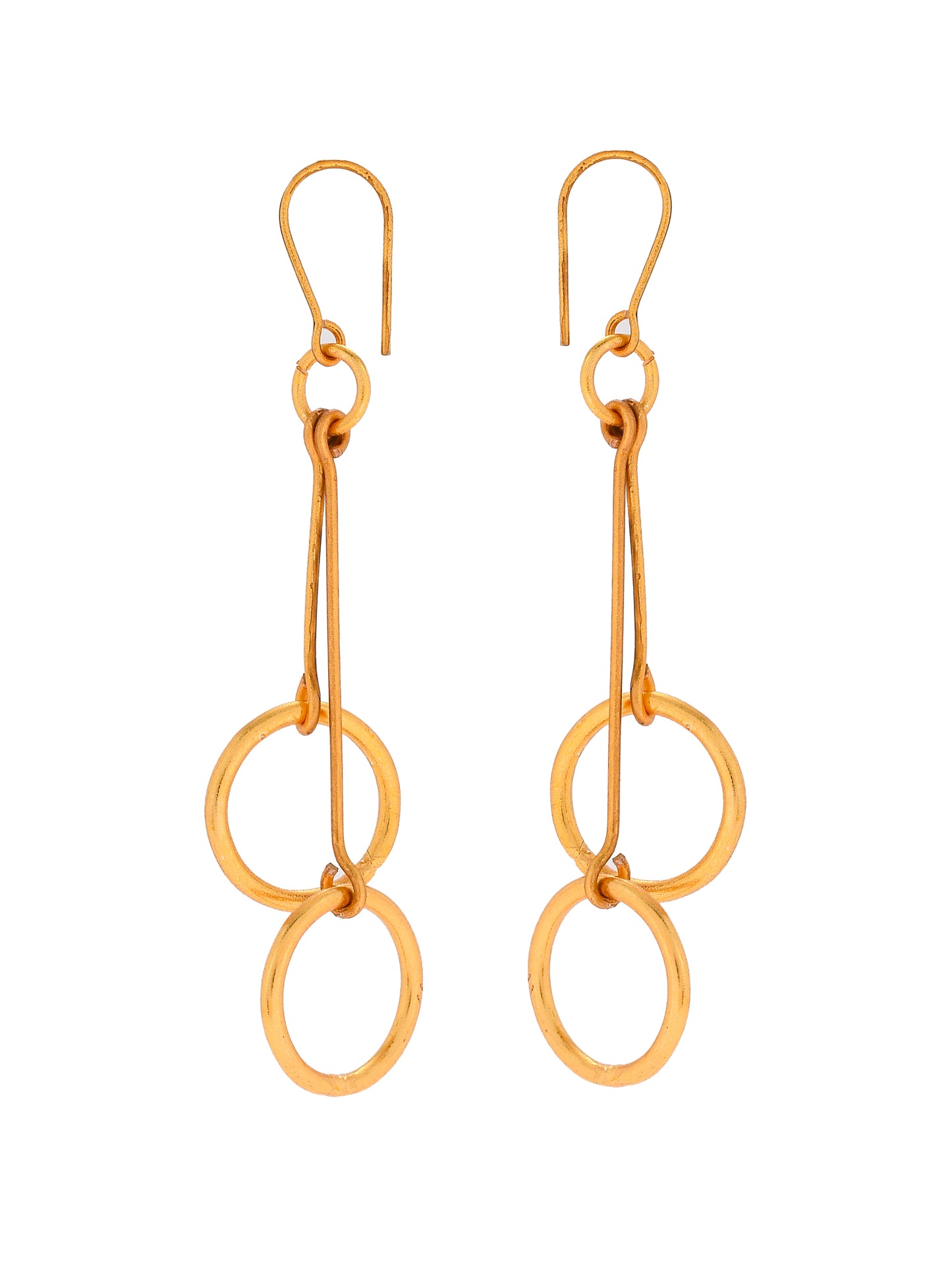 Gold Plated Contemporary Drop Earrings