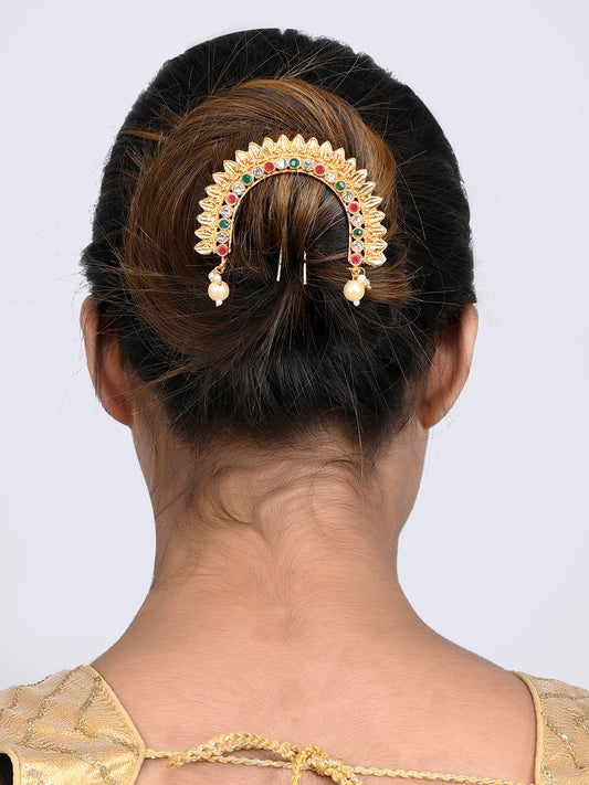 Gold Plating Multi Ethnic Wedding Hair Bun Pin for Women Online