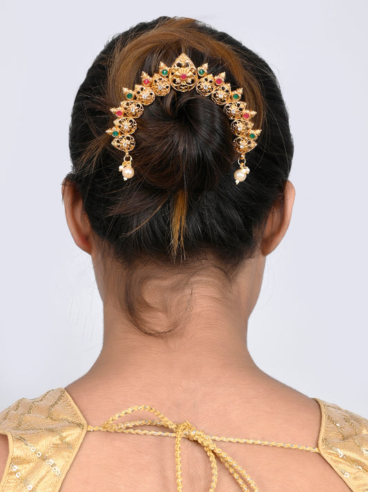 Gold Plated Multi Ethnic Wedding Hair Bun Pin for Women Online