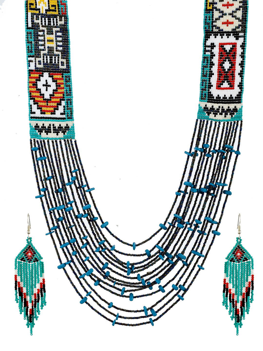Multicoloured Multistrand Mexican Beads Necklace
