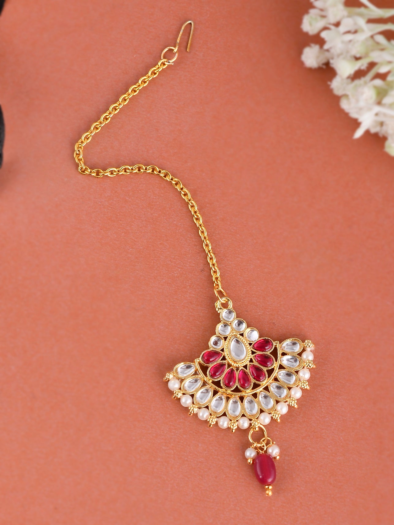 Gold Plated Trishala Kundan Maangtika Head Jewellery for Women Online