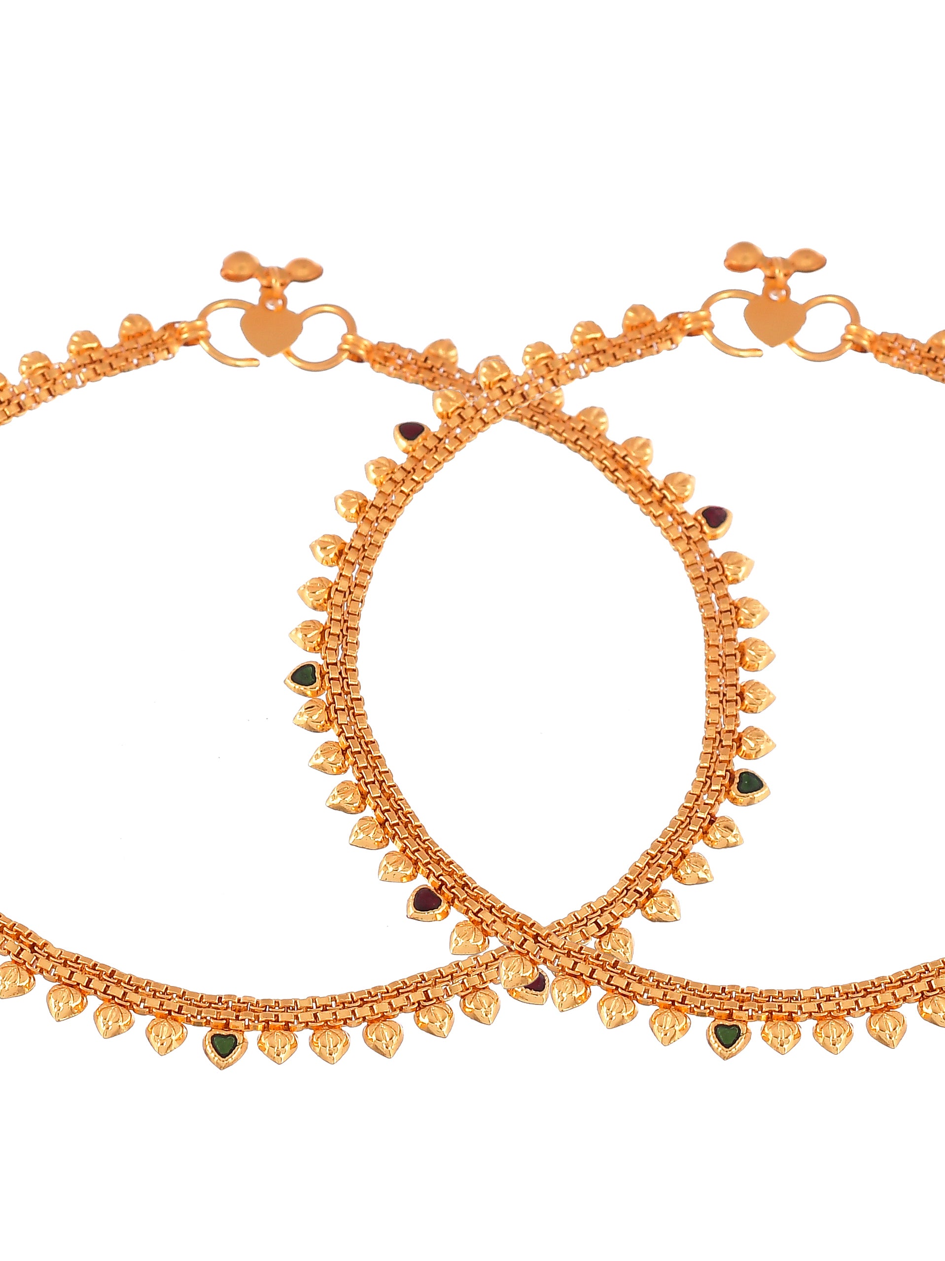 Set Of 2 Gold Plated Bridal Anklet